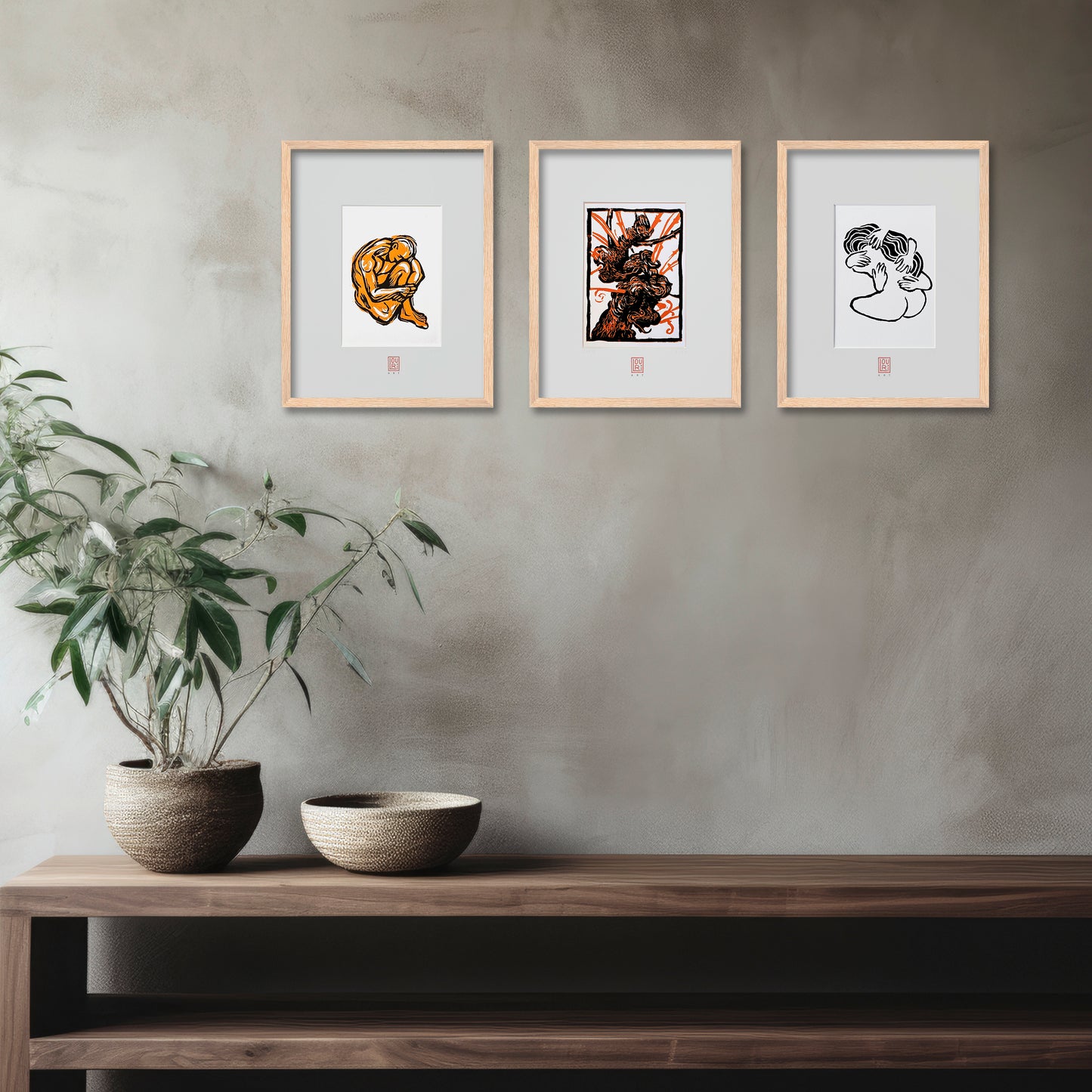 DER TRÄUMER (Linolschnitt)